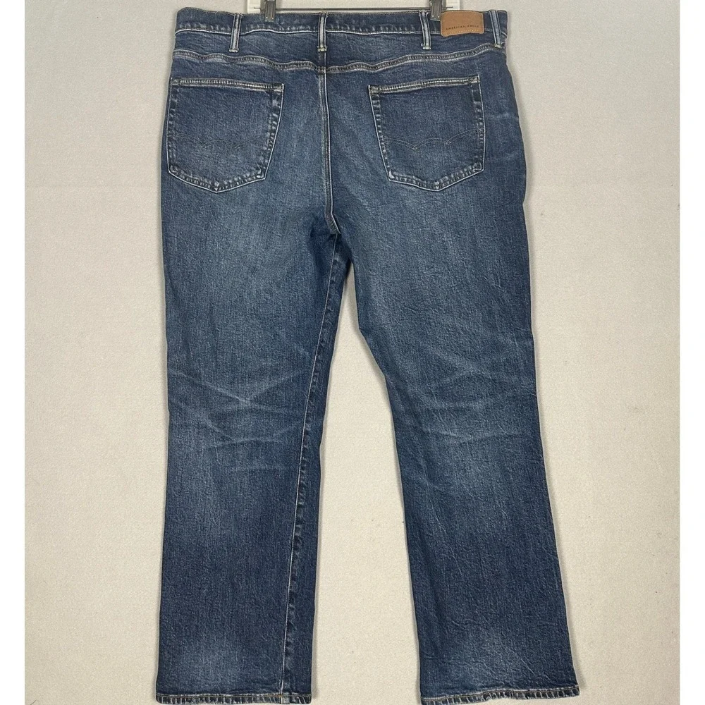 American Eagle Flex Jeans Mens 40X32 Blue Relaxed Straight Distressed Stretch